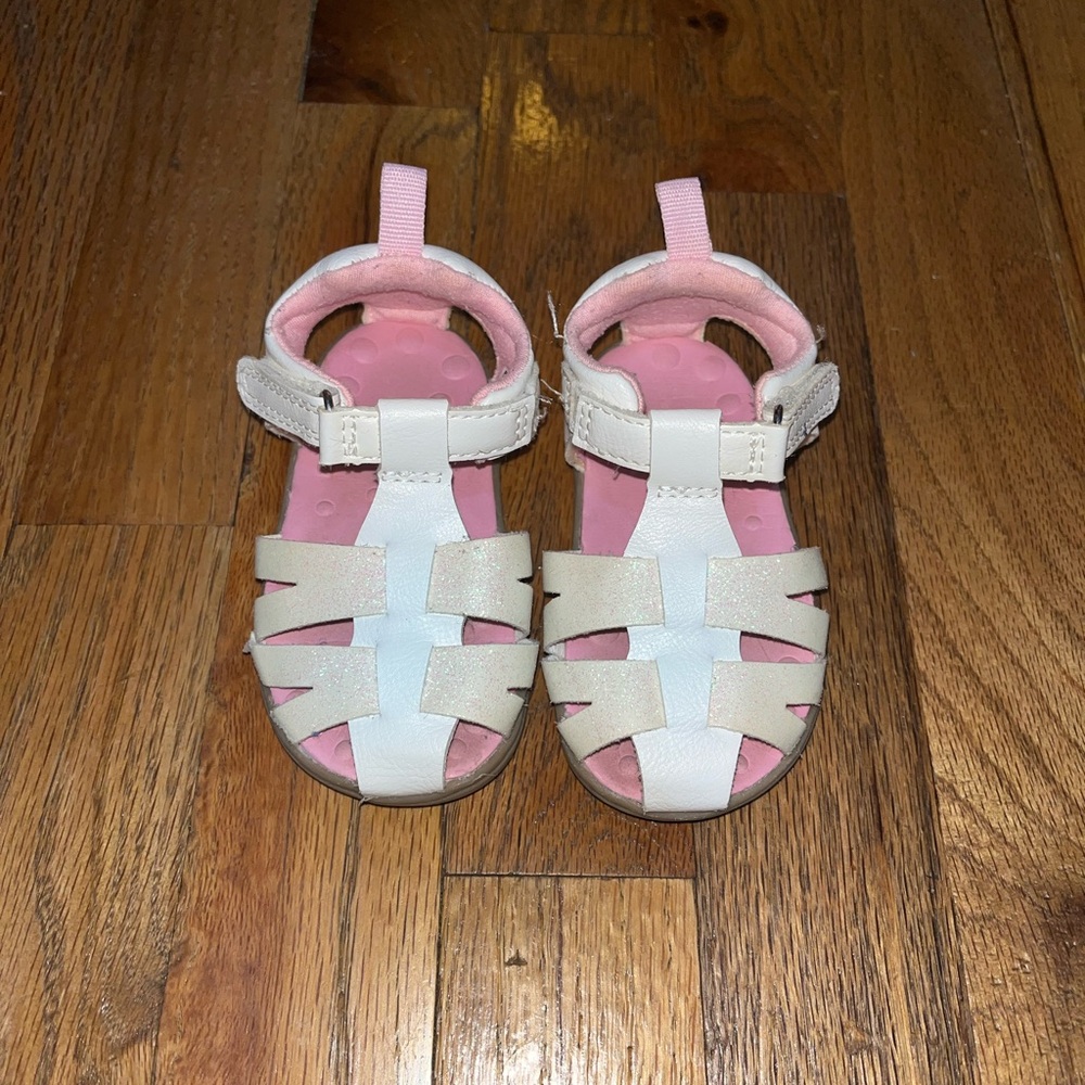 Carter's White and Pink Kids Sandals